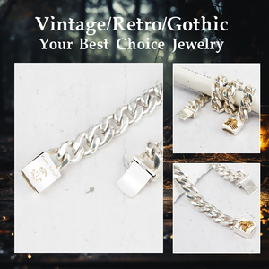 Joyería de diseño gótico Original de alta calidad, pulsera de cadena cubana de Plata de Ley 925 para hombre, brazalete de tótem <span class=keywords><strong>Daemon</strong></span> vikingo Nórdico - Product Image 6