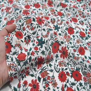 Tessuto in Crepe de Chine 100% <span class=keywords><strong>Seta</strong></span> Vera di Alta Qualità con Stampa Floreale <span class=keywords><strong>Rossa</strong></span> per Splendidi Abiti Primaverili da Ragazza - Product Image 6