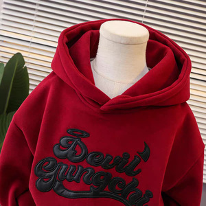 <span class=keywords><strong>Pull</strong></span> d'hiver pour garçons et filles, style occidental pour bébé, personnalisé, tendance, <span class=keywords><strong>marque</strong></span> nouvelle année, lettre rouge, monstre, doublure en polaire - Product Image 4