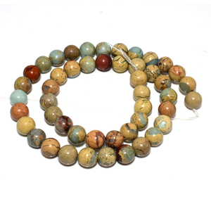 Perles en vrac de pierres naturelles de jaspe et <span class=keywords><strong>Serpentine</strong></span> support pour le commerce de gros, 4/6/8/10/12mm, pierres vitrine - Product Image 1