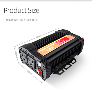 400W Pure Sine Wave <strong>DC</strong> AC Power Inverter 12V/24V to 110V/220V Wireless <strong>Control</strong> Home &amp; Automotive 50/60 Hz Frequency <strong>Output</strong> - Product Image 1