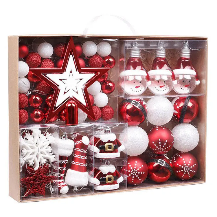 Merry Christmas Manually decorated Christmas star Socks Pendant Printed Christmas Plastic Ball For Home Decoration