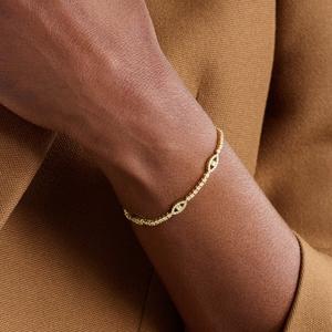 Gelang Rantai Tennis Berliontin Mata Turki Pembawa Keberuntungan, Perhiasan Wanita Fashion Berlapis Emas dengan CZ 5A - Product Image 2
