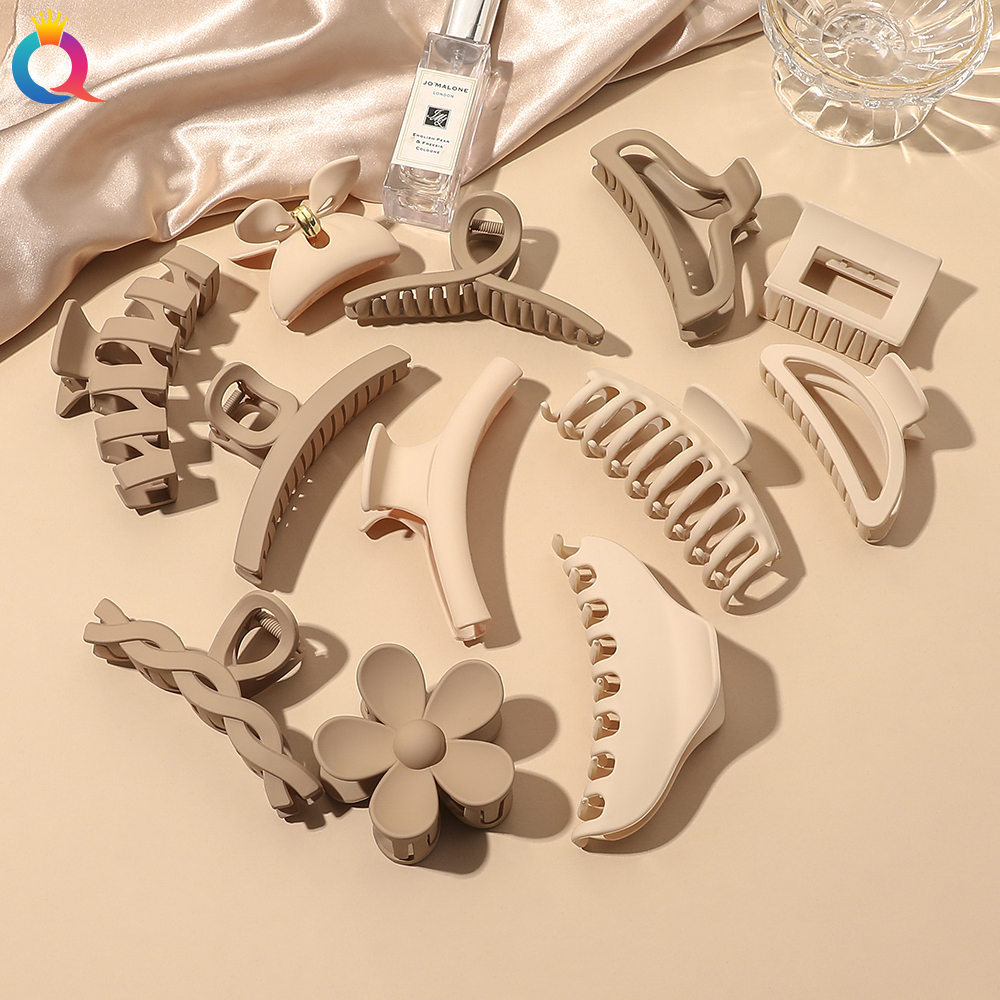 Простой каштановый пластиковый зажим для волос, 12 форм