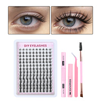 Kit de cils synthétiques DIY en gros, faits à la main, effet éventail, 14 rangées, imperméables, longue durée, pour salon à domicile