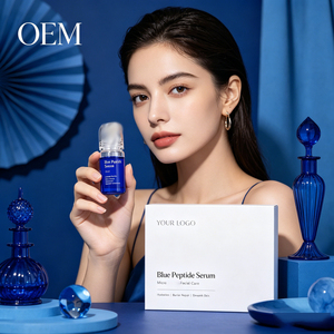 เซรั่มบำรุงผิวหน้าสูตรเปปไทด์สีฟ้า OEM ODM แบรนด์ส่วนตัว ช่วยเติมความชุ่มชื้น ฟื้นฟูผิวให้เรียบเนียน พร้อมบริการติดโลโก้และบรรจุภัณฑ์กล่องตามสั่ง - Product Image 2