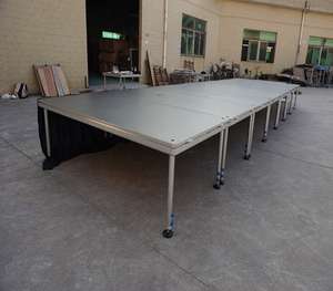 Escenario Portátil RK de Instalación Rápida con Patas Ajustables, Marco de Aluminio, Plataforma Negra de Aluminio y Contrachapado para Bodas y Conciertos - Product Image 2