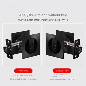 Tornillo de bloqueo de puerta corredera de acero inoxidable, accesorio deslizante de cavidad cuadrada oculta, entrada de doble giro, cerradura de puerta de bolsillo deslizante - Product Image 2