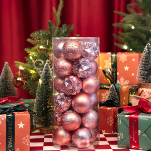 TANG XI 24PCS 6CM High Quality <strong>Christmas</strong> Ball Ornaments - Classic And Modern Styles Festival ,Holiday <strong>Christmas</strong> <strong>Decoration</strong> <strong>Pink</strong> - Product Image 3