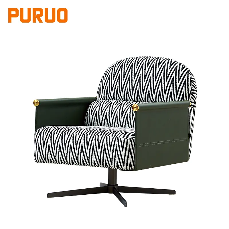 كراسي أريكة للمنتجعات للبيع بالجملة بسعر المصنع من PURUO كرسي استرخاء معدني من القماش المخملي