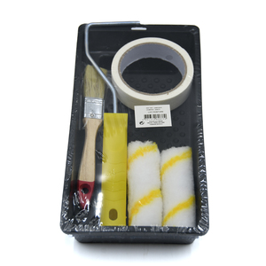 Vente directe 2 pouces Mini Kit de plateau de <span class=keywords><strong>peinture</strong></span> <span class=keywords><strong>rouleau</strong></span> en mousse haute densité manche en bois bricolage poils de qualité pour le polissage pour les enfants - Product Image 2