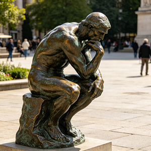 Statue du Penseur en <span class=keywords><strong>bronze</strong></span> grandeur nature, sculpture célèbre <span class=keywords><strong>de</strong></span> <span class=keywords><strong>Rodin</strong></span>, pour la décoration artistique des jardins et des campus en extérieur, fabrication sur mesure en usine - Product Image 6