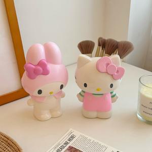 만화 삼각형 접이식 랙 메이크업 브러쉬 보관 튜브 펜 홀더 거실 장식 고급 소형 장식품 - Product Image 1