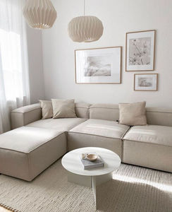 Sofá Modular de Esquina Personalizable, Juego de Sofás de Madera Gris Oscuro, Diseños de Sofás Modulares de 1, 2 y 3 Plazas - Product Image 1