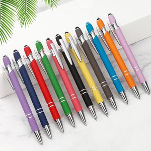 X526 Custom Logo Metal Aluminum Ballpoint <b>Pens</b> Soft Rubber Touch Screen for Stylus for Advertising & Gift Promotion Wholesale - Product Image 4