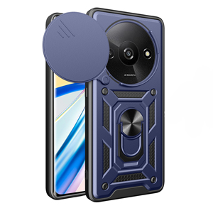 Redmi A3 lai điện thoại trường hợp bảo vệ cửa sổ chống sốc với đầy đủ ống kính máy ảnh bảo vệ vòng màu đỏ - Product Image 1