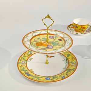 Assiette en céramique jaune nordique moderne et service de table en porcelaine, vaisselle de mariage à motifs, promotion de vaisselle en porcelaine fine - Product Image 5