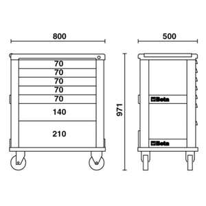 BETA - 039000003 Roller <b>cab</b> with 7 drawers - EAN 8014230545233 <b>ROLLING</b> WORKSHOPS ROLLER CABINETS - Product Image 4