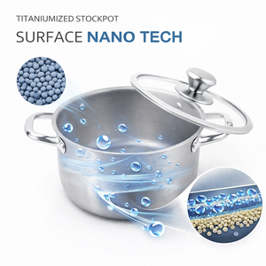 Olla de titanio con nanotecnología sin PFAS TIANXING, juego de <span class=keywords><strong>ollas</strong></span> de acero inoxidable con revestimiento completo, olla para sopa antiadherente y <span class=keywords><strong>no</strong></span> tóxica - Product Image 1