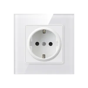 SBY EU standard White Color Custom high quality wall switch glass house wall socket switches electric wall sockets and switches