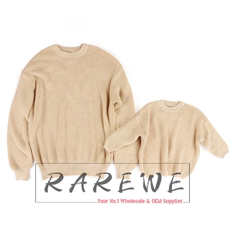 Spring And Autumn Mommy And Me Outfits Casual Knit Sweater Long Sleeve Baby Girls Clothes