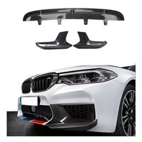 Pour BMW F90 M5 Competition CS 2017-2020, extension de spoiler avant en fibre de carbone style MP, lèvre de pare-chocs et séparateurs latéraux