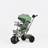 Vente flash - Nouveau tricycle pour bébé NEWPORT SY-207 pour enfants de 2 à 6 ans avec auvent, poignée de poussée et capote - Cadre en métal