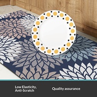 Set Keset Dapur Kamar Mandi Anti-Kelelahan Anti-Selip Berbahan Busa PVC Tebal 0.4 INCI dengan Alas Busa PVC, Motif Bunga Modern, Tahan Minyak, Mudah Dirawat