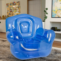 Sofá Cama Inflable Plegable de PVC Transparente Clásico de Una Plaza para Adultos, Ideal para Gimnasio, Escuela, Diseño Moderno y Elegante para Apartamentos