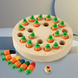 Gioco di Memoria in Legno con Bastoncini a Forma di Ravanello e Fungo, Divertente Gioco da Tavolo - Product Image 5