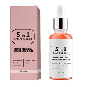 Suero Facial 5 en 1 30ml Antienvejecimiento Reafirmante de la Piel Reductor de Arrugas Ácido Hialurónico Colágeno Proteína Vitamina C E Nicotinamida - Product Image 1