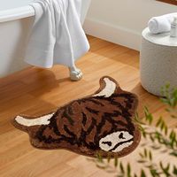 Tapis tufté bétail tapis de bain longue corne moelleux salle de bain tapis de douche douceur tapis de bain esthétique tapis de sol décor à la maison