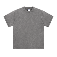 T-shirt Homme Vintage Personnalisé avec Logo DTF, Coton Lourd 230g, Manches Courtes, Effet Délavé, Épaules Tombantes, Coupe Ample Rétro, Style Streetwear