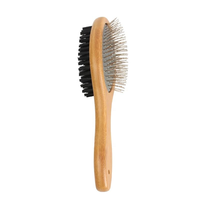 Brosse à poils pour animaux de compagnie en bambou double face professionnelle de qualité supérieure, vente en gros d'usine EUR PET