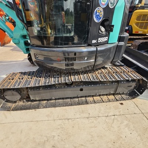 Excavatrice sur chenilles Kobelco SK55SR, équipement de construction hydraulique vert - Product Image 4