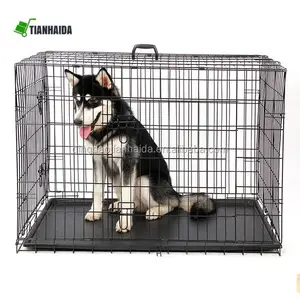 Hot sale large folding metal pet dog cat cage