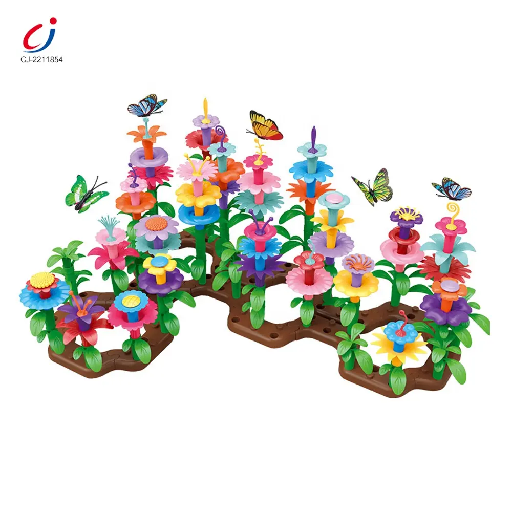 Toy 222pcs educational creative diy flower assemble small garden building block