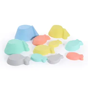 Fish design plastic training balance blocks rive crossing stone toys