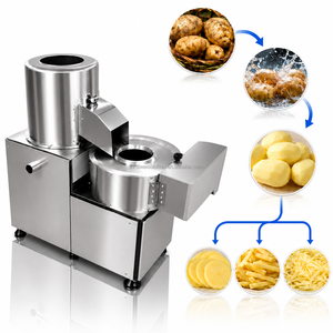 Machine <span class=keywords><strong>électrique</strong></span> <span class=keywords><strong>de</strong></span> lavage, épluchage et dé<span class=keywords><strong>coupe</strong></span> pour pommes <span class=keywords><strong>de</strong></span> <span class=keywords><strong>terre</strong></span>, manioc, yucca, taro, pour la production <span class=keywords><strong>de</strong></span> chips, frites, tranches, julienne et la transformation des légumes racineux - Product Image 1