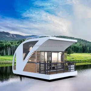 American Luxury Design Modern Floating Water House Prefab Boat Pontoon Houseboat Floating Boat House e Yachts