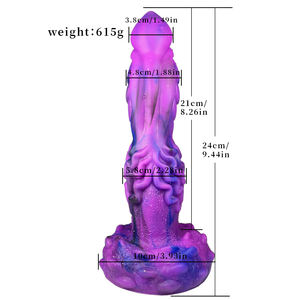 Dildo Anal de Silicona con Nudo de Fantasía y Ventosa, Juguete Sexual para Adultos - Pene de Perro Suave y Enorme Tapón Anal de Animal - Product Image 2