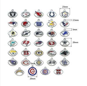 Amuletos personalizados de aleación de zinc, esmalte de plata, <span class=keywords><strong>nfl</strong></span>, para equipos deportivos - Product Image 3