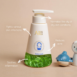 Bebek yıkama özel etiket bebek bakımı içerir yulaf ve meyan kökü özler nemlendirici doğal bebek duş jeli - Product Image 5