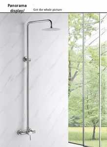 Ensemble <span class=keywords><strong>de</strong></span> <span class=keywords><strong>douche</strong></span> en acier inoxydable 304 noir, design italien classique, <span class=keywords><strong>barre</strong></span> coulissante, pomme <span class=keywords><strong>de</strong></span> <span class=keywords><strong>douche</strong></span> carrée à quatre fonctions, pressurisée, trois vitesses - Product Image 6