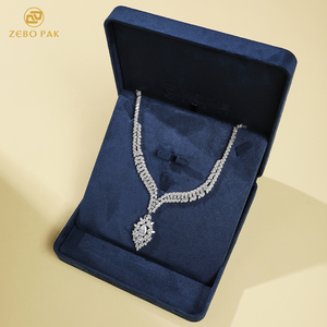 Zebo tùy chỉnh hộp màu hồng màu xanh đen thiết lập cho Nhung Vòng Bangle Mặt Dây Chuyền Vòng đeo tay Bông tai Quà Tặng Bao bì hộp đồ trang sức - Product Image 1