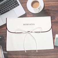 Vente Chaude d'Usine Blanc Sergé Coton Rabat Vêtements Sac à Main Emballage Sac Portefeuille Imprimé Logo Personnalisé Pochette Anti-Poussière Coton Enveloppe