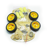 Kit de châssis de voiture robot intelligente 4WD en plaque acrylique avec encodeur de vitesse et boîte à batterie pour l'apprentissage de la robotique télécommandée DIY