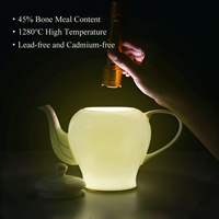 Théières et bouilloires en porcelaine fine, ensemble théière et tasse à thé blanches, ensemble tasse à thé avec théière