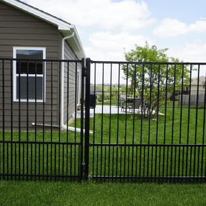 Ağır çinko kaplı Modern çelik çit siyah renk dökme galvanizli demir çelik çit Panel bahçe çit dekoratif - Product Image 3