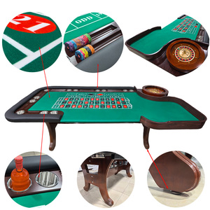 Table de poker de luxe en bois personnalisable avec roue de <span class=keywords><strong>roulette</strong></span> de casino, fabrication professionnelle, 240*120cm, sur mesure, sans <span class=keywords><strong>roulette</strong></span> pour tournoi - Product Image 2